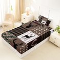 thumbnail image 4 of Castle Fairy Rustic Deer Hunting Twin Sheets 3pcs,Vintage Checkered Camo Bedding,Gray Black White,1 Fitted Sheet, 1 Flat Sheet and 1 Pillowcase, 4 of 6