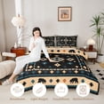 thumbnail image 3 of Homewish Boho Geometric Rhombus Full Size Comforter Sets,Rustic Lodge Bedding Comforter Set,Teal Cream,Black Reversible,3 Pieces,1 Comforter and 2 Pillowcases, 3 of 7