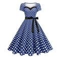 thumbnail image 2 of Womens Cocktail Dress Polka Dot Vintage A Line Swing Sleeveless Midi Dress for Evening Parties Wedding Guest Casual Dresses, 2 of 9