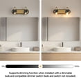 thumbnail image 4 of LIGHTINN Modern 2-Bulb Dimmable LED Bathroom Vanity Light with Clear Glass Shade over Mirror, 4 of 8