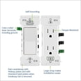 thumbnail image 2 of Interruptor basculante Leviton Lever Edge, 15 A, unipolar, paquete de 10 unidades, color blanco, 2 of 8