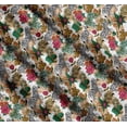 thumbnail image 3 of Soimoi Brown Cotton Voile Fabric Tropical Leaves & Wild Animal Print Sewing Fabric BTY 42 Inch Wide, 3 of 7