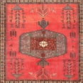 thumbnail image 1 of Ahgly Company Indoor Square Traditional Rust Pink Persian Area Rugs, 7' Square, 1 of 6
