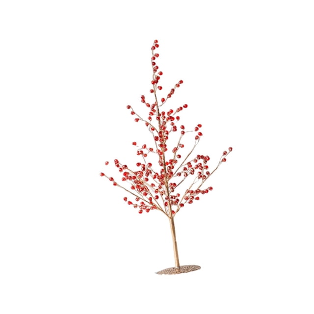 Árbol de abedul artificial para decoración navideña, ideal para interiores y exteriores de centros comerciales. rojo