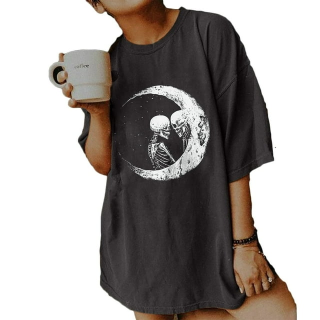 Women Oversized T-Shirt LooseTunic Tops Summer Short Sleeve