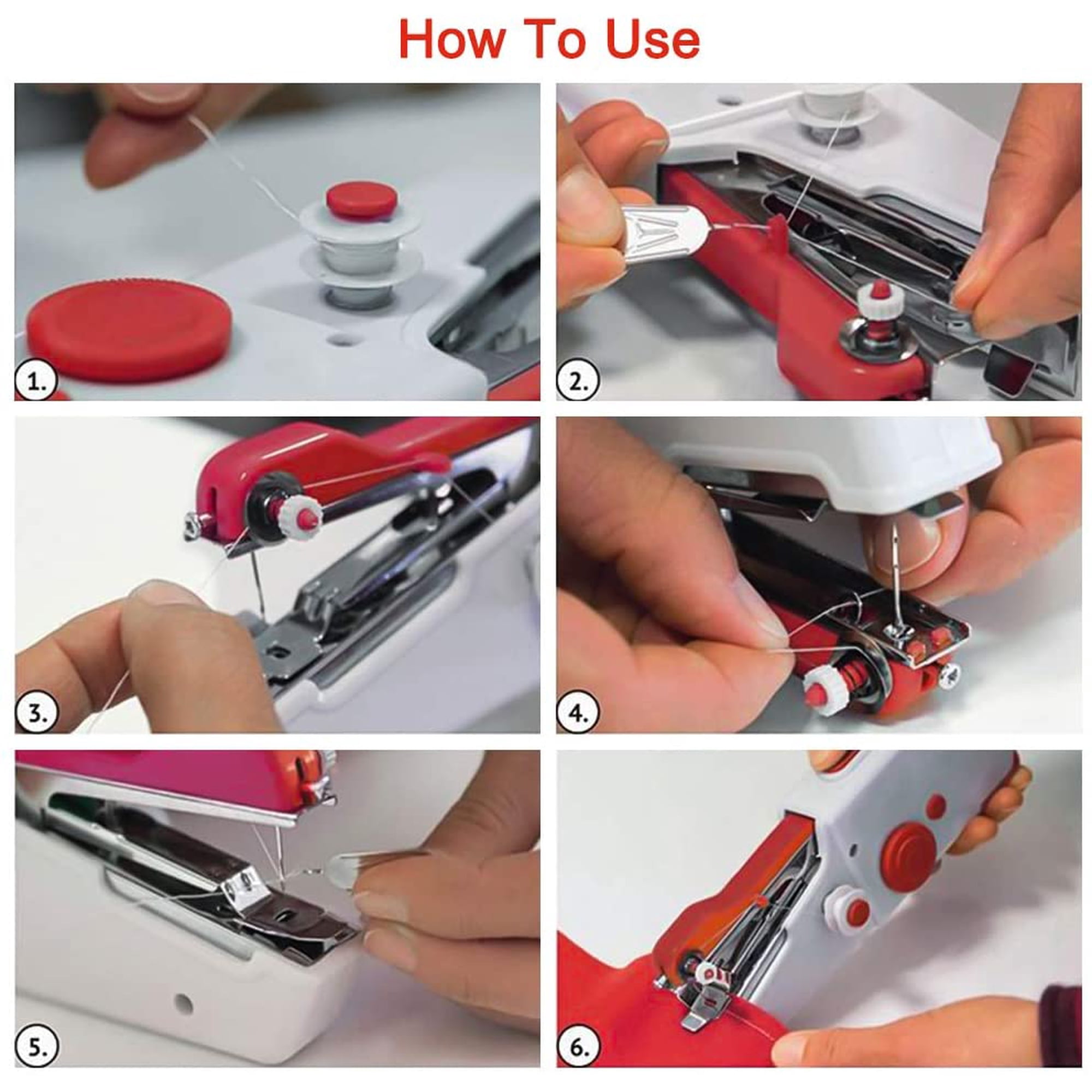 Mini Machine à Coudre Manuelle Portable - Sans Fil, Pour Débutants | Idéale Réparations Rapides Vêtements, Rideaux
