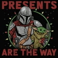 thumbnail image 2 of Men's Star Wars: The Mandalorian Christmas Presents Light Wreath Graphic Tee Black Large, 2 of 5