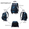 thumbnail image 3 of IvyH Rolling Backpack 18-inch Backpack with Wheels,Waterproof Trolley Luggage Schoolbag for School Travel,Galaxy,Black/Blue, 3 of 9