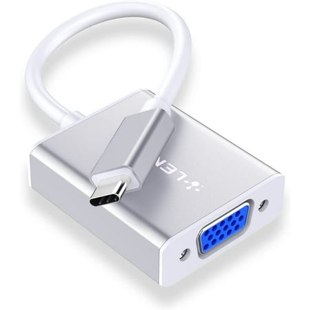 LENTION USB C to VGA Cable Adapter,Type C to VGA Monitor Converter Compatible 2023-2016 MacBook Pro,New Mac Air/Surface,MacBook 12,More(CB-1080VGA,Sliver)