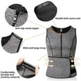 thumbnail image 3 of Neoprene Sauna Suit for Men Zipper Waist Trainer Vest Tank Top Trimmer Body Shaper with Adjustable Single Belt, 3 of 6