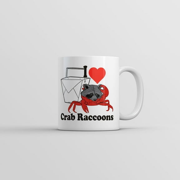 I Heart Crab Raccoons Mug Funny Sarcastic Novelty Coffee Cup