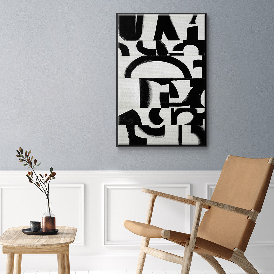 Prosperous Elements V11 Framed Premium Gallery Wrapped Canvas - Ready to Hang - 25 x 37 - Black Floating Frame