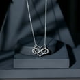 thumbnail image 5 of Rosec Jewels Natural Diamond Heart Necklace - Interlocked Heart and Infinity Necklace, with Chain - Ready to Gift for Valentines, 18K White Gold, 5 of 7