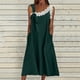 thumbnail image 2 of Vestido de Verano Casual sin Mangas Gradual de las Mujeres Vestido Largo con Cuello en V, Vestido de Vacaciones de Poliéster Suave, 2 of 8