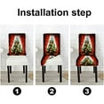thumbnail image 5 of muroi Christmas Chair Covers for Dining Room Set of 6 Spandex Stretch Dining Room Chair Cover Removable Washable Kitchen Parsons Chair Covers Seat Slipcovers, 5 of 6