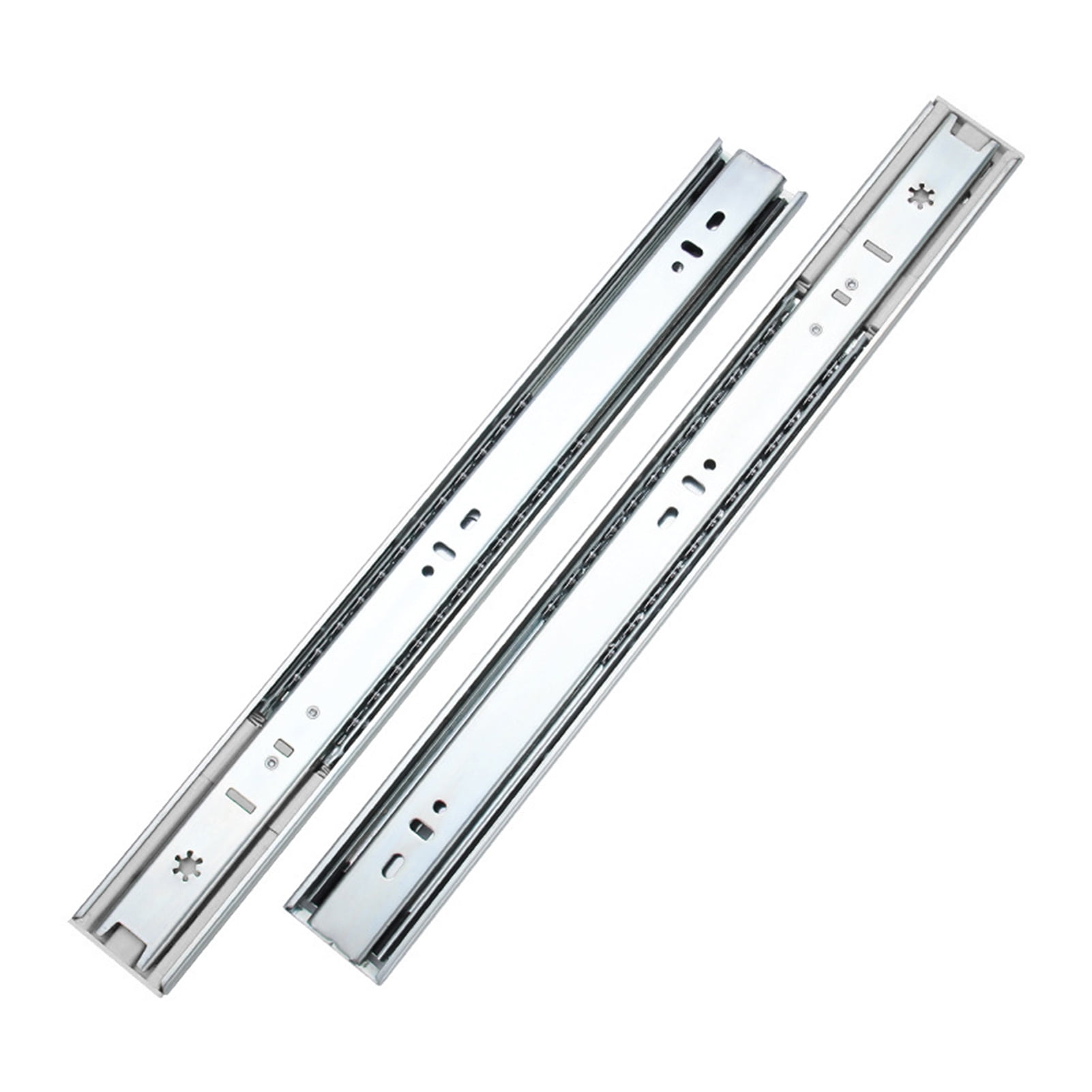 12/14/16/18/20/22inch 1 Pair Steel Push to Open Side Mount Drawer Slide Rails,3 Fully Extended Heavy Duty Ball Bearing Drawer Runners 