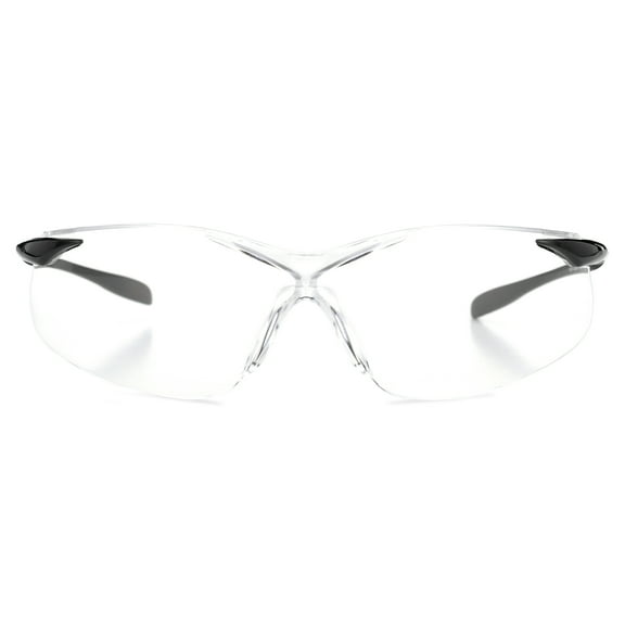 Safety Vu Rimless Safety Glasses, Clear/Black with Clear PC Lens.