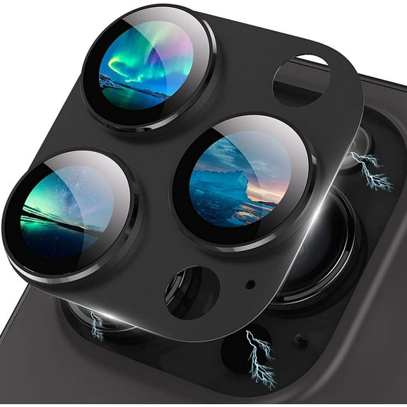 for iPhone 14 Pro/iPhone 14 Pro Max Camera Lens Protector [Drop Protection] [Full Coverage] [3D Metal] [Case Friendly] Tempered Glass Camera Cover for iPhone 14 Pro Max Metal Black