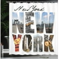 thumbnail image 4 of Ambesonne United States Shower Curtain, New York Collage, 69"Wx84"L, Multicolor, 4 of 5