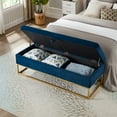 thumbnail image 5 of Xukmct Velvet Storage Bench with Metal Base, Storage Ottoman for Home, Bedroom, Living Room, Navy Blue, 5 of 8