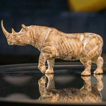 Golden Metallic Rhino Statue
