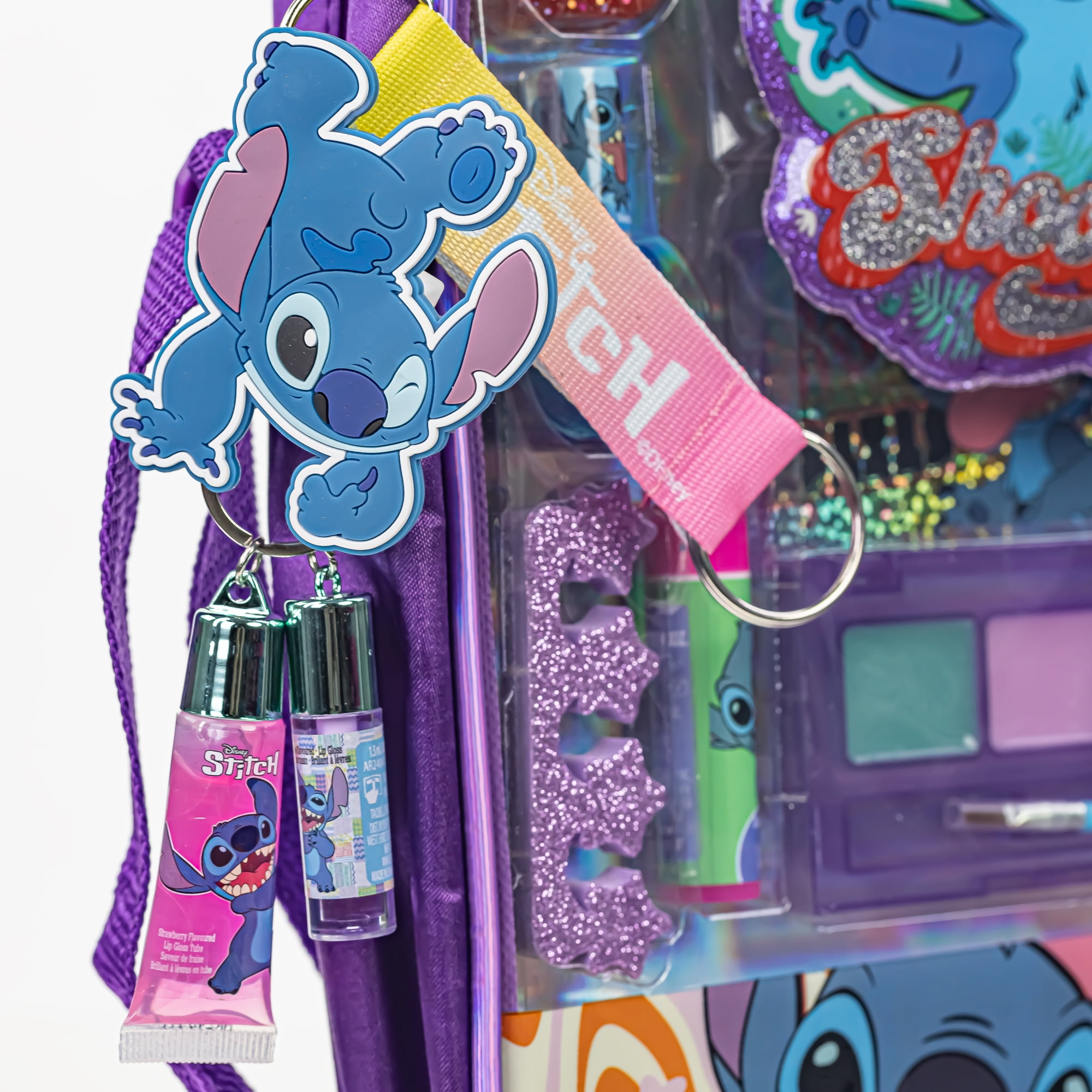 Stitch Lip Gloss Set, Strawberry and Grape Flavors, Pink and Purple