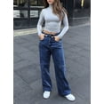 thumbnail image 3 of Aprpith Women's Baggy Jeans Mid Rise Straight Leg Floor Length Denim Pants Loose Fit Boyfriend Jeans For Street Style Regular Sizes, 3 of 9