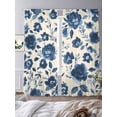 thumbnail image 3 of Navy Blue Floral Sheer Curtains 84 Inch Length 2 Panels Set, Spring Retro Botanical Flowers Voile Window Treatment Rod Pocket Curtains Sheers Drapes for Bedroom/Living Room/Kitchen 52"x84"x2, 3 of 7
