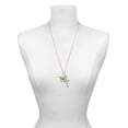 thumbnail image 3 of Delight Jewelry Silvertone Large Lime Green & Blue Butterfly I Have Plans for You Engraved Cross Zoey Necklace, 28", 3 of 4