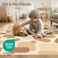 thumbnail image 4 of ODIKA 2'x3' Beige Geometric Shadow Stripe Gold Washable Accent Rug Modern Abstract Design With Ornamental Balanced for Bedroom, Nursery, RV, Pet Friendly, Bedside Mat, 4 of 7