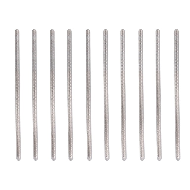 Rosvola Stainless Steel Threaded Rod,4808 Series M4 Rod Bar Studs Wear Resistant Durable High Hardness Stainless Steel Threaded Rods