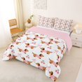 thumbnail image 2 of Homewish Kawaii Pet Dachshund Full Size Comforter Sets,Lovely Bow Cherry Bedding Comforter Set,White,Pink Reversible,3-Piece,1 Comforter and 2 Pillowcases, 2 of 7