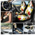 thumbnail image 2 of Yuyamidu Colorful Floral Car Seat Cover Set with Steering Wheel Cover Flower Seat Belt Covers Rearview Mirror Cover Cup Coasters Gear Shift Knob Cover Key Chain Sunshade for Car Accessories, 16 PCS, 2 of 7
