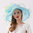 thumbnail image 3 of Riforla Women's Fascinator Bridal Tea Party Wedding Hat Sun Hats for Women Light Blue, 3 of 3