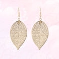 thumbnail image 2 of EeaseMX 1 par de elegantes pendientes de hoja dorados, nuevo diseño, aretes huecos bohemios, joyería para mujer, 2 of 7