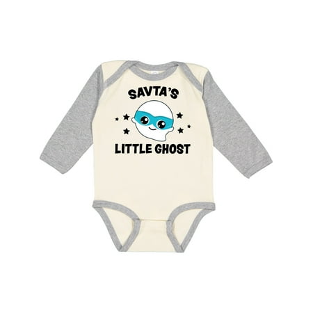 

Inktastic Cute Savta s Little Ghost with Stars Gift Baby Boy or Baby Girl Long Sleeve Bodysuit