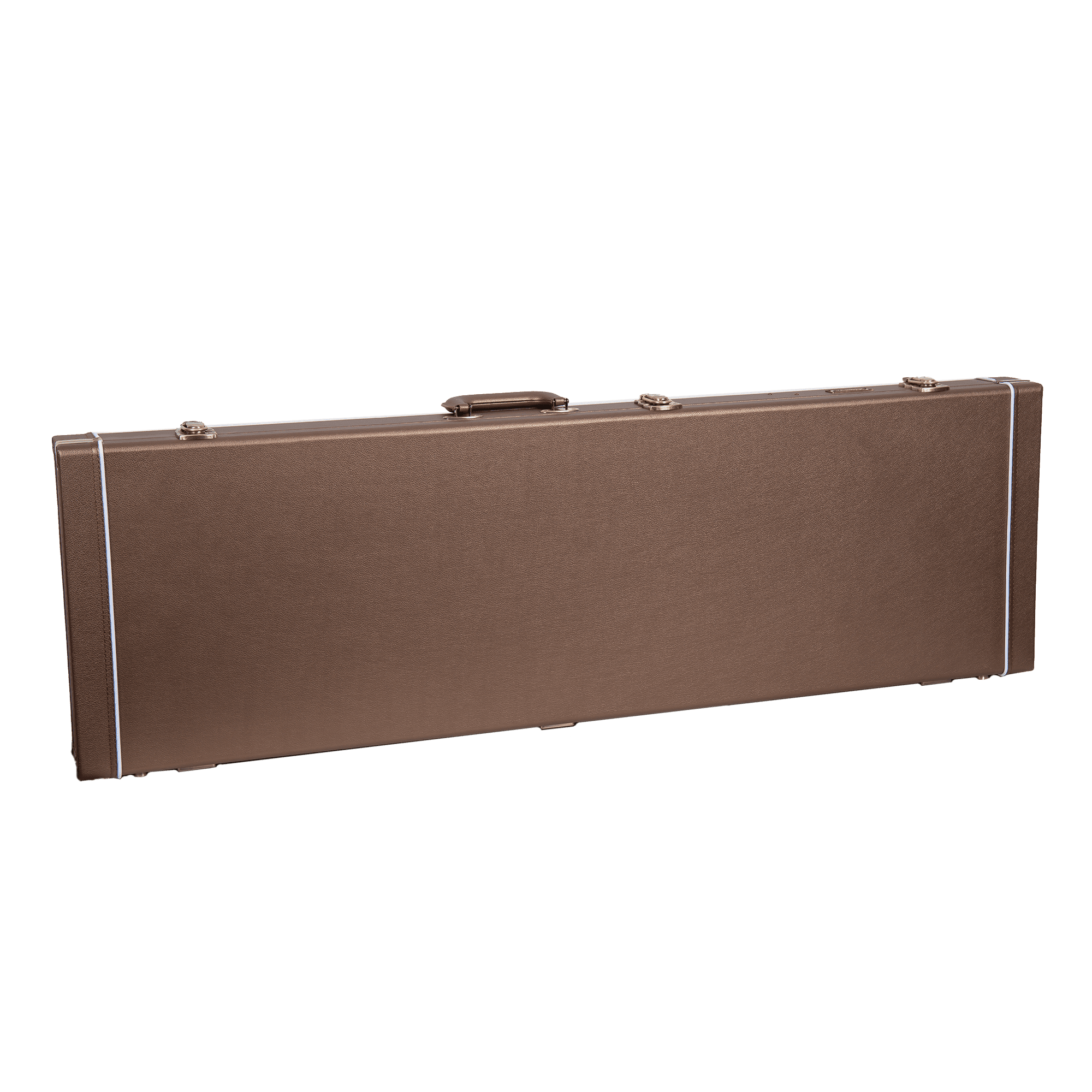 Crossrock Designer Series- Wooden Case for Fender Stratocaster and Telecaster Guitars- Security Lock, Metal Feet, Storage Space- Chocolate Brown