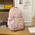 thumbnail image 4 of Foral School Backpack, Multi-layer Backpack with Star Pendant&Mini Pendant Bag, Lightweight Loptop Backpack for Middle School College, Pink, 4 of 9