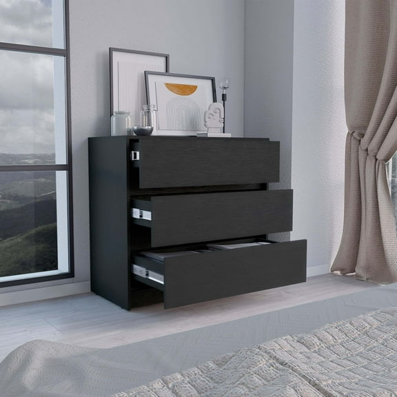 Newboti Furniture Dresser 31"H, 3 Drawers, Chest of Drawers, Black 44295