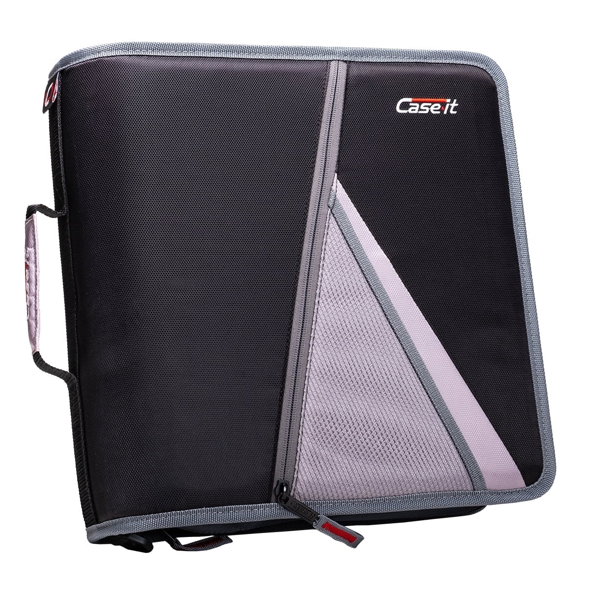 (3 pack) Case-It Mighty Zip Tab Binder, with Expanding Tab Folder, Letter Size, 3-inch O-Ring, Dobby Cover, Black