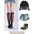 thumbnail image 3 of CAILDANL 4 Pairs Women's Fishnet Knee High Socks - Stylish Black + Hollow Out, 3 of 6