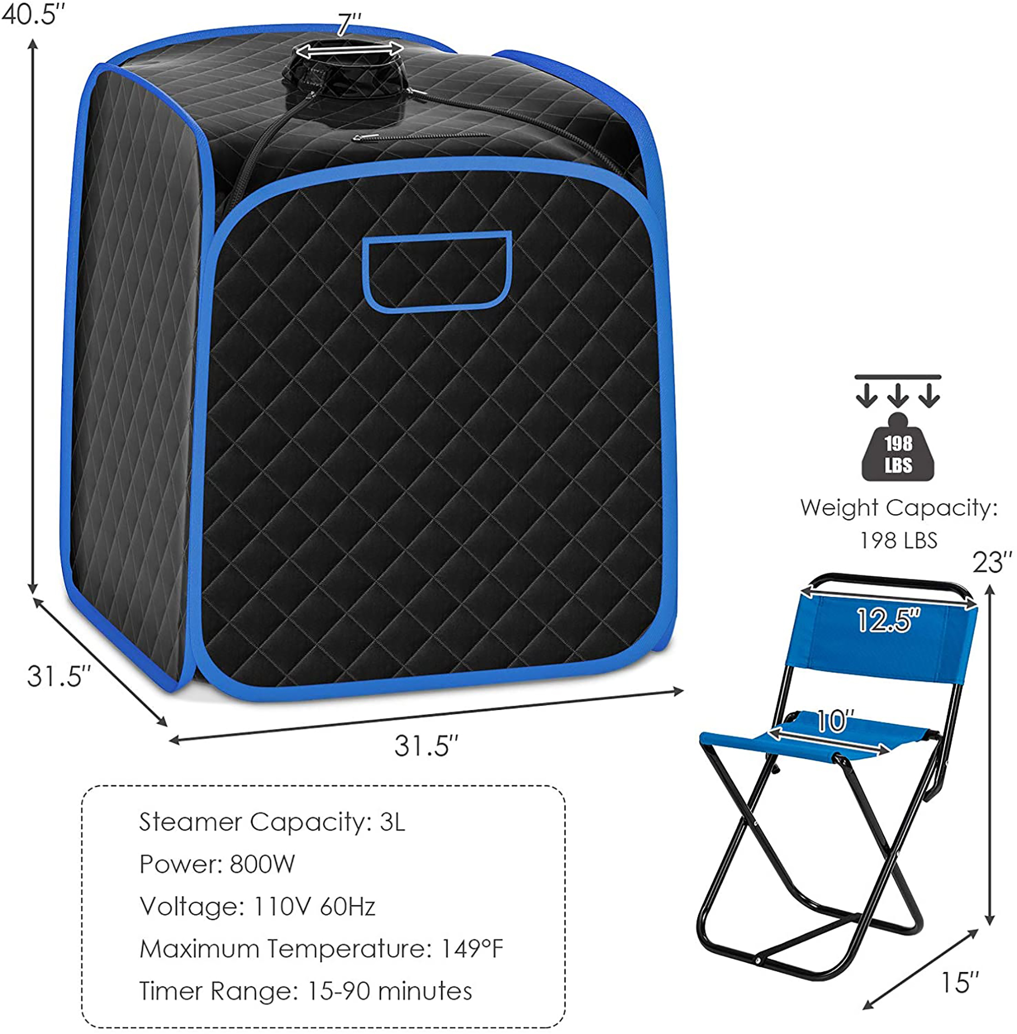 Costway Portable Steam Sauna 