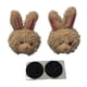 thumbnail image 4 of 1 par de adornos decorativos con forma de cabeza de conejo de peluche de dibujos animados. Marrón, 4 of 8