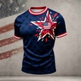 thumbnail image 2 of Men USA Patriotic Crewneck T-Shirts, Machine Washable Breathable Top for 4th July Holiday Football Baseball Game Day Fans Wear T Short Sleeve T Shrits, 2 of 3