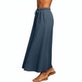 thumbnail image 5 of Summer Skirt for Women 100%Cotton with Pockets Elastic Waist Loose Ruffle Ankle Length Skirt, 5 of 7