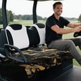 thumbnail image 5 of Uourmeti Golf Cart Seat Covers Easy to Install Warp Knitted Terry Cloth, Compatible with Summer Club Car Golf Cart, for 2-Seat Golf Carts EZGO TXT RXV, Black Marble, 5 of 8
