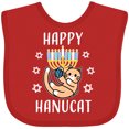 thumbnail image 3 of Inktastic Happy Hanucat with Menorah Boys or Girls Baby Bib, 3 of 4
