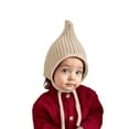 thumbnail image 2 of Toddler Hat Winter Knitted Hat Striped & Warm Lined - Thick Soft Yarn Cap,Warm Thermal for Cold Weather,Stylish Headwear for Outdoor Activities,Size:2M-2Y, 2 of 4