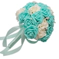 thumbnail image 1 of Crystal Roses Pearl Bridesmaid Wedding Bouquet Bridal Artificial Silk Flowers BU, 1 of 2