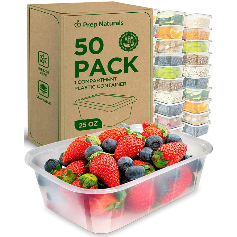 50 Sets] 28 Oz. Meal Prep Containers with Lids, 2 Compartment Lunch  Containers